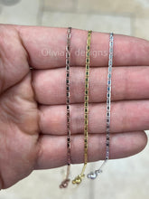 925 Sterling Silver Solid Valentino Adjustable Chain Necklace 24" 1.5mm, 14K Yellow Gold, 14k Rose Gold, Silver